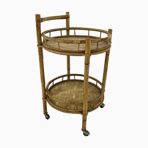 Mid-Century Circular Bamboo Trolley, 1960s