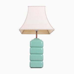 Postmodern Light Green Ceramic Table Lamp, 1980s