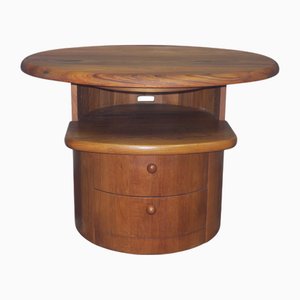 Teak Oval Coffee Table with Swivel Top from Silkeborg, Denmark, 1970s