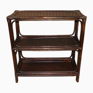 Étagère Vintage en Bois Courbé et Bambou, 1970s