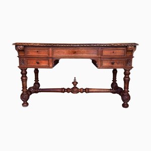 Table ou Bureau de Bibliothèque Style Baroque en Chêne, Espagne, 1890s