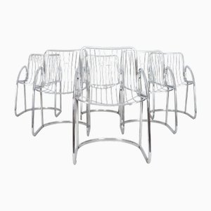Chaises de Salle à Manger Cantilever par Gastone Rinaldi, Italie, 1970s, Set de 6