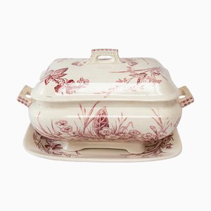 Sopera inglesa antigua con plato Francis & Co Primrose C., 1860