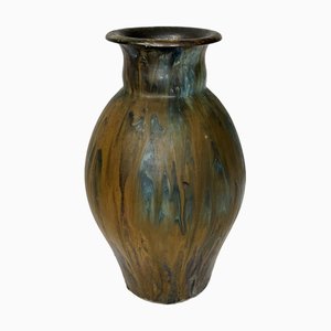 Flamed Salt Glazed Pottery Vase by Léon Lempereur, Early 20th Century