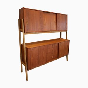 Danish Two-Piece Sideboard in Teak and Oak, 1960s