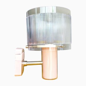 Portuguese Mid-Century Modern Pink Acrylic Wall Sconce