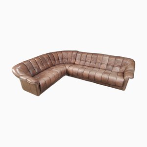 Vintage Leather Sofa, 1970s, Set of 3