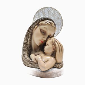 Figurine Vintage en Céramique Vernie et Laiton par Arturo Pannunzio, Italie, 1940s