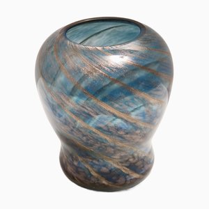 Vintage Blue Murano Glass Vase by Fratelli Toso, 1940s