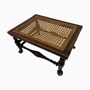 Small Oak Stool with Canework