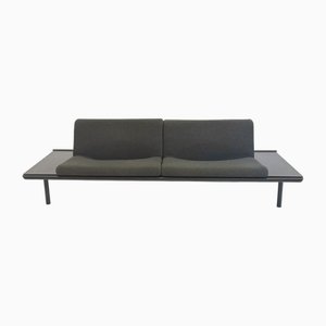 The Mission Sofa with Black Frame and Dark Gray Fabric from Harvink