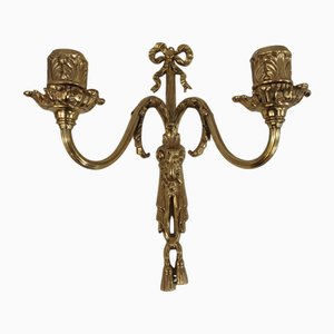 Französischer Louis XV Kerzenhalter mit goldenem Widderkopf, 1920er