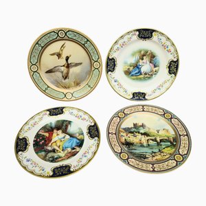 Italian Painted Plates, 1970s, Set of 4