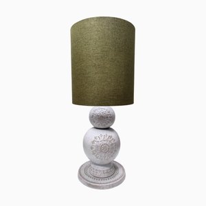 Gravierte Vintage Tischlampe aus Keramik von Aldo Londi für Bitossi, Italien, 1963