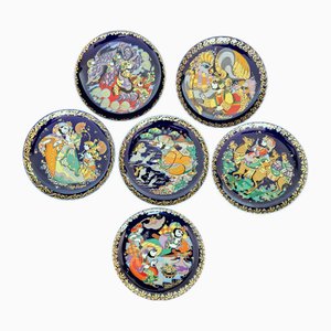 Plates Sinbad the Sailor by Bjørn Wiinblad for Rosenthal, 1980s, Set of 6