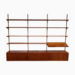 Large FM Shelving System in Teak by Kai Kristiansen for Fm Møbler, 1960s, Set of 18