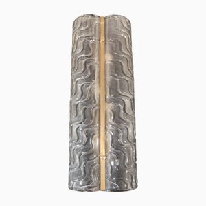 Sandblasted Murano Glass and Brass Wall Sconce, 2000s