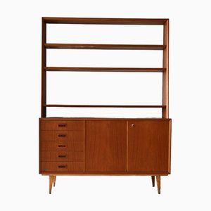 Skandinavisches Vintage Bücherregal aus Teak mit Schubladen, 1960er