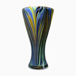Jarrón de plumas de pavo real de Murano de Missoni, años 70