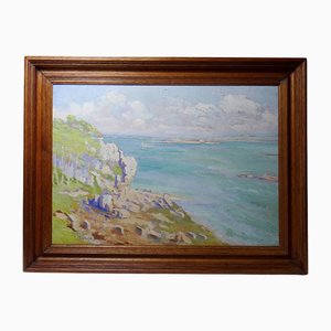Paul Ruben, Large Seascape Cliffs, Öl auf Holz, 1920er-1940er, gerahmt