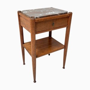 French Art Deco Side Table with Marble Top, 1930s