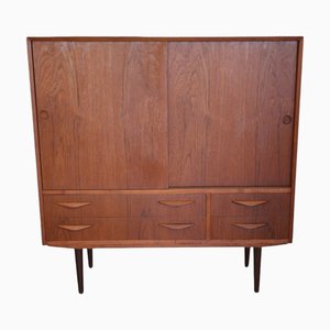 Vintage Teak Cabinet with Sliding Doors and Drawers from Vemb Møbelfabrik, 1960s