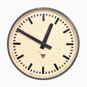 Vintage Metal Wall Clock from Pragotron, 1960s