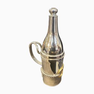 Bouteille Moderne en Plaqué Argent et Laiton par Gucci Firenze, 1970s
