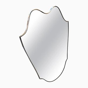 Large Mid-Century Modern Brass Wall Mirror in the style of Gio Ponti, 1950s