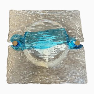 Large Space Age Murano Glass Wall Sconce attributed to Toni Zuccheri for Venini Corteccia, 1970s