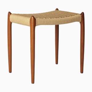 Mid-Century Modern Danish Ottoman Model 78A in Teak & Cord from J.L. Møllers for Niels Otto Møller, 1960s