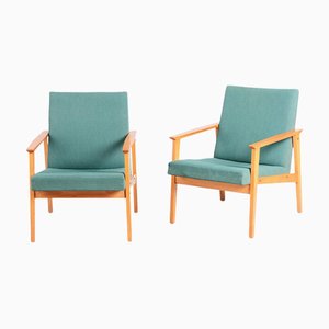 Czech Mid-Century Beech Armchairs attributed to Jitona Soběslav, 1960s, Set of 2