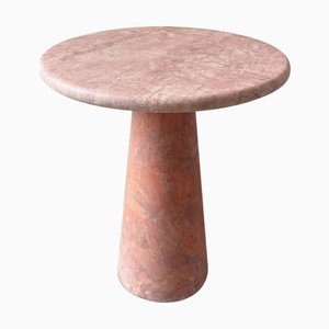 Round Red Angelo Travertine Side Table by My Habitat Design