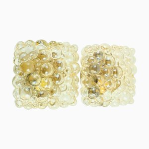 Mid-Century Modern Amber Bubble Glass Wall Lights by Helena Tynell for Limburg, Germany, 1970s, Set of 2