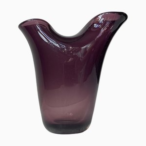 Purple Murano Glass Vase in the style of Fulvio Bianconi for Venini, 1950s