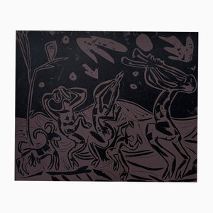 Pablo Picasso, Bacchanal: Nächtlicher Tanz mit einer Eule (Danse Nocturne Avec un Hibou), Linolschnitt, 1962