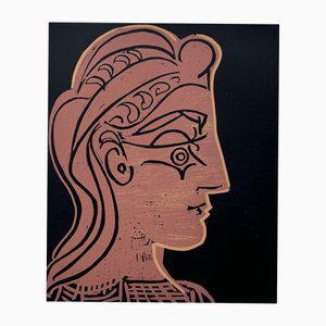 Pablo Picasso, Head of a Woman in Profile (Tête de Femme de Profil), Linocut, 1962