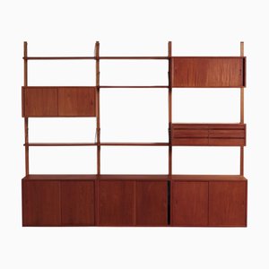 Royal Wall Unit in Teak with 5 Cabinets and Shelves by Poul Cadovius for Cado, 1960s