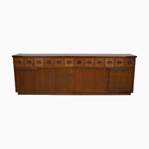 Large Dutch Industrial Oak Apothecary or Bakery Cabinet, 1950s