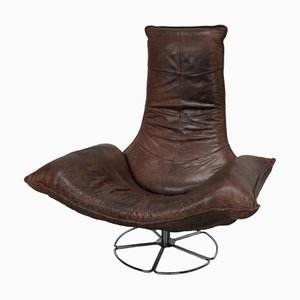 Wammes Lounge Chair in Brown Leather by Gerard van den Berg for Montis 1970s