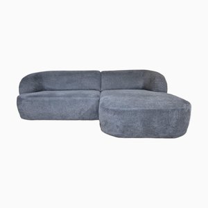 Canapé d'Angle Wave en Tissu Gris Montel