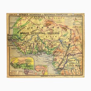Carte Murale de l'Afrique de Vidal Lablache, France, 1960s