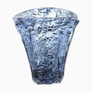 Jeweled Marine Glass Vase, 1930s