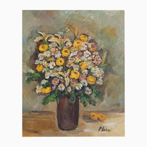 Francesca Plasa, Radiant Blooms in Golden Light Floral Still Life, Oil Painting