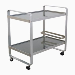 Servierwagen aus Aluminium & Rauchglas von Martini & Rossi, 1970er