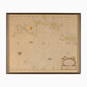 Antique Sea Chart of the East Coast of Scotland by Capt. Greenvile Collins, 1750