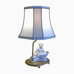 Vintage Porcelain Table Lamp, 1920s
