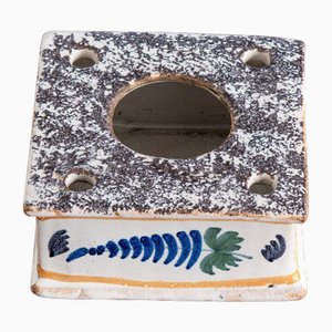Square Spongeware Tintenfass von Nevers