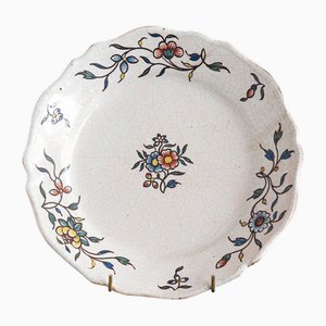 Polychrome Floral Plate from Rouen
