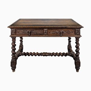 Louis XIII Style Oak Desk